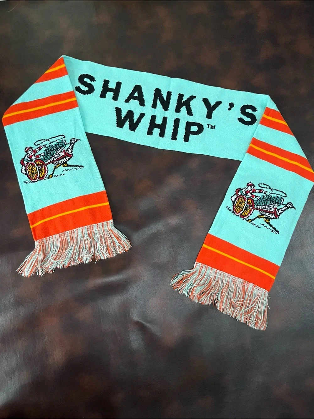 Shanky’s Whip Irish Whiskey and Liqueur Scarf Promo Merchandise NWOT ORG/BLU
